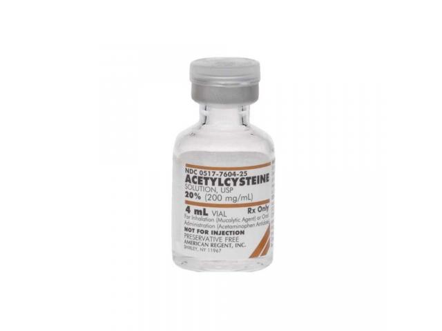 Acetylcysteine, 20%, 200mg/mL, Inhalation, SDV, 4mL/vial Each