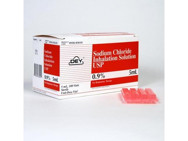 Sodium Chloride, 0.9%, for Inhalation, 5mL, 100/Tray