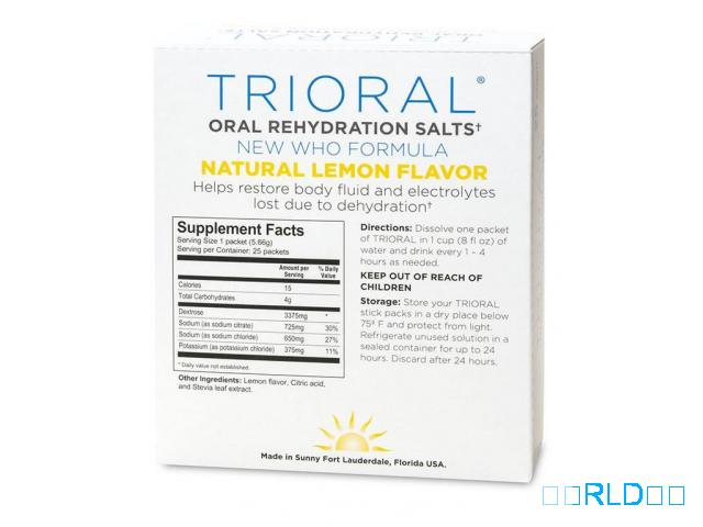 参比制剂,进口原料药,医药原料药 TRIORAL天然柠檬/甜叶菊口服补液盐（世界卫生组织（WHO）新配方（25包/盒）（TRIORAL Natural Lemon w/ Stevia Oral Rehydration Salts (W