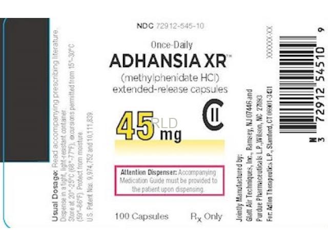 Adhansia XR (methylphenidate hydrochloride) 45mg