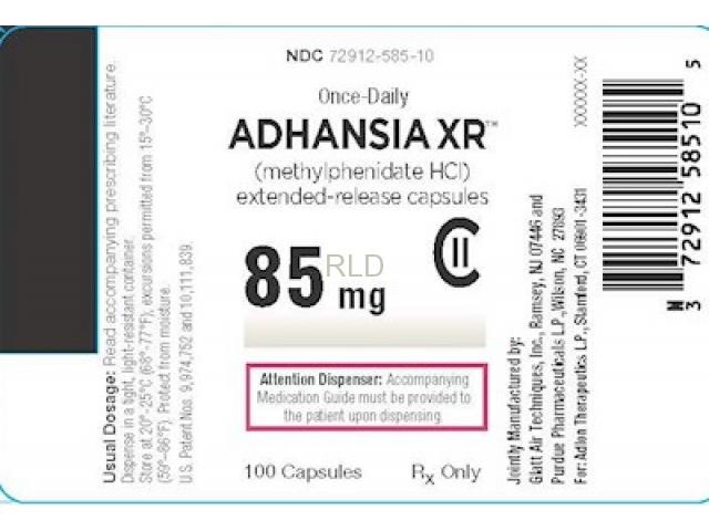 Adhansia XR (methylphenidate hydrochloride) 85mg