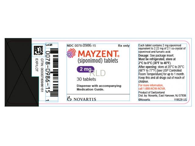 Mayzent (siponimod) Tablets 2mg