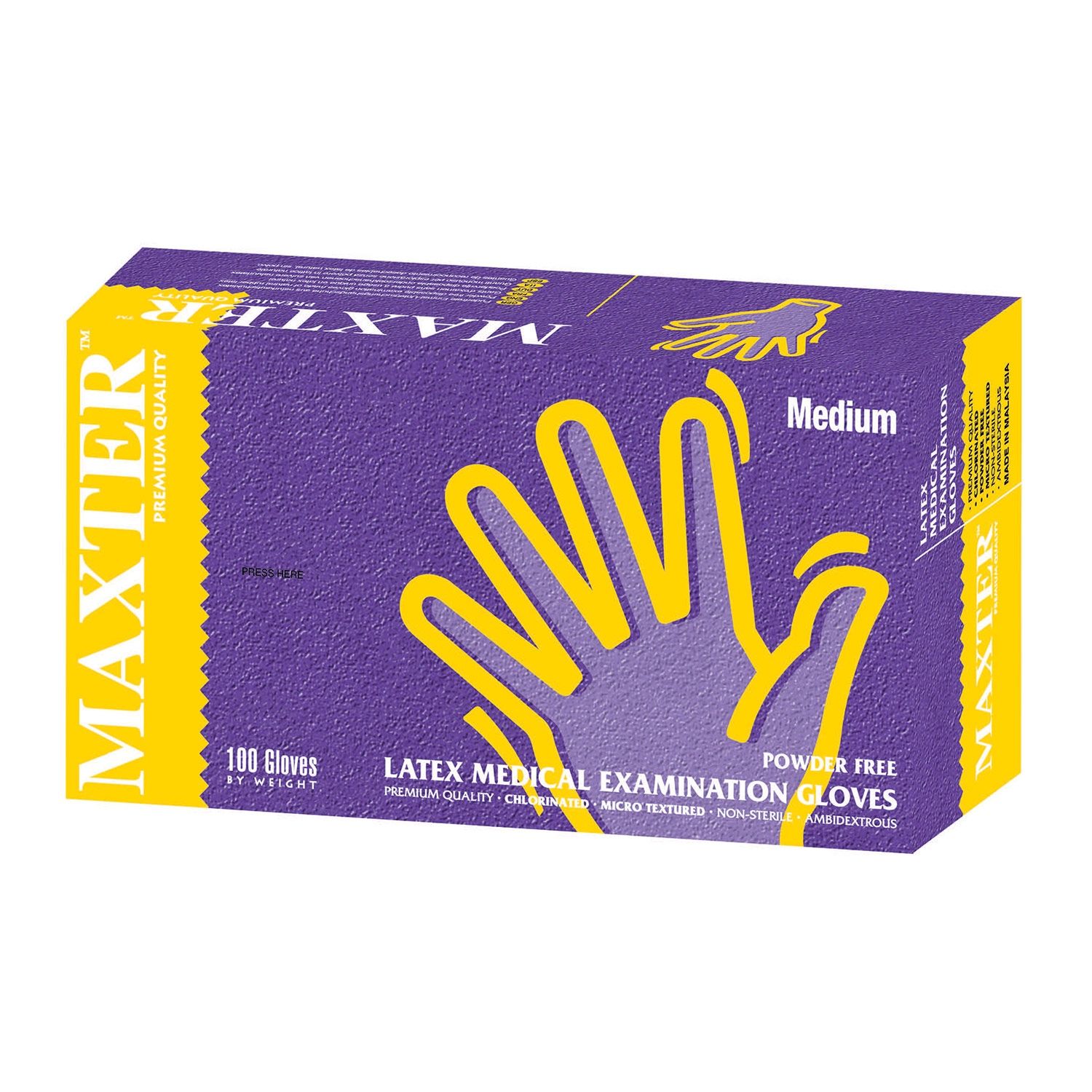 Maxter Powder Free Latex Gloves - XL (100)