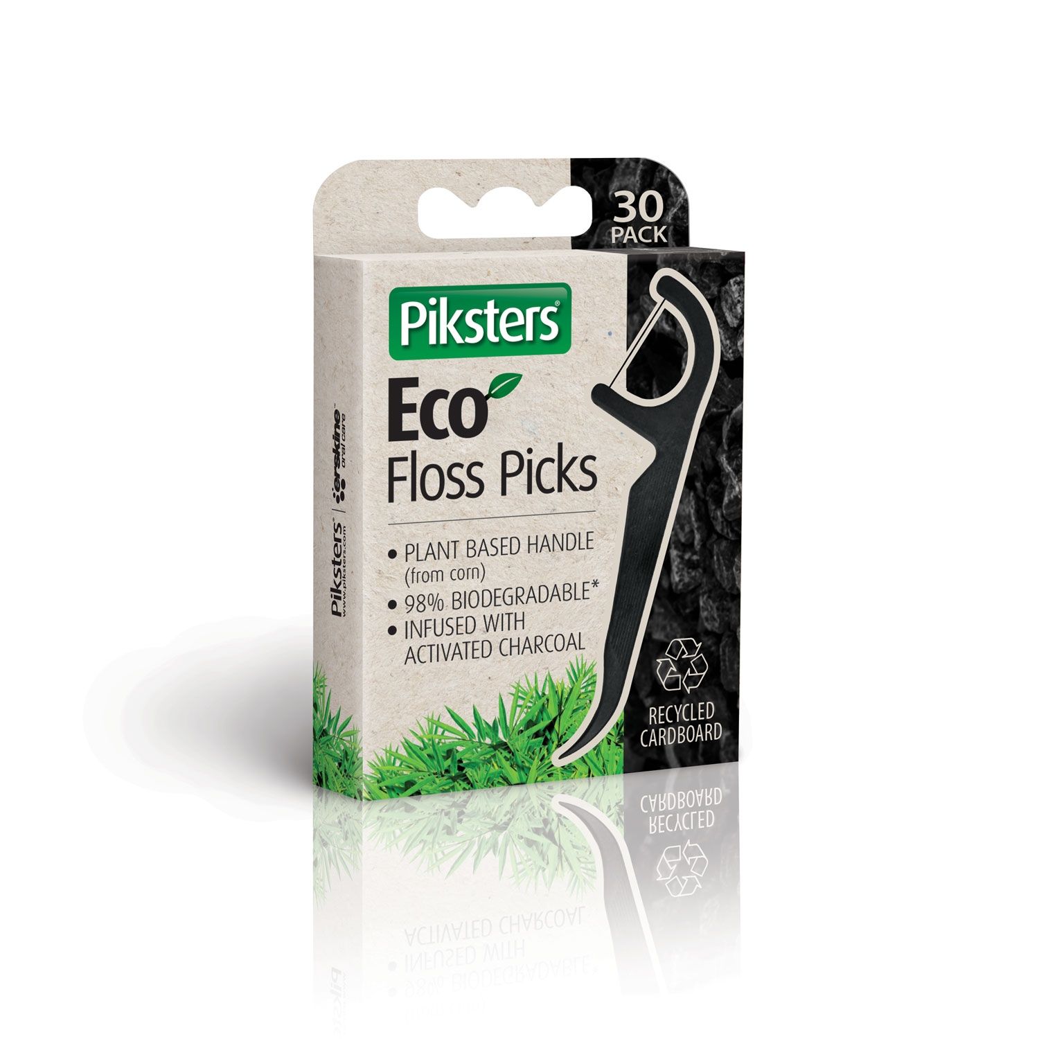 Piksters Eco Range Charcoal Floss Picks (30)