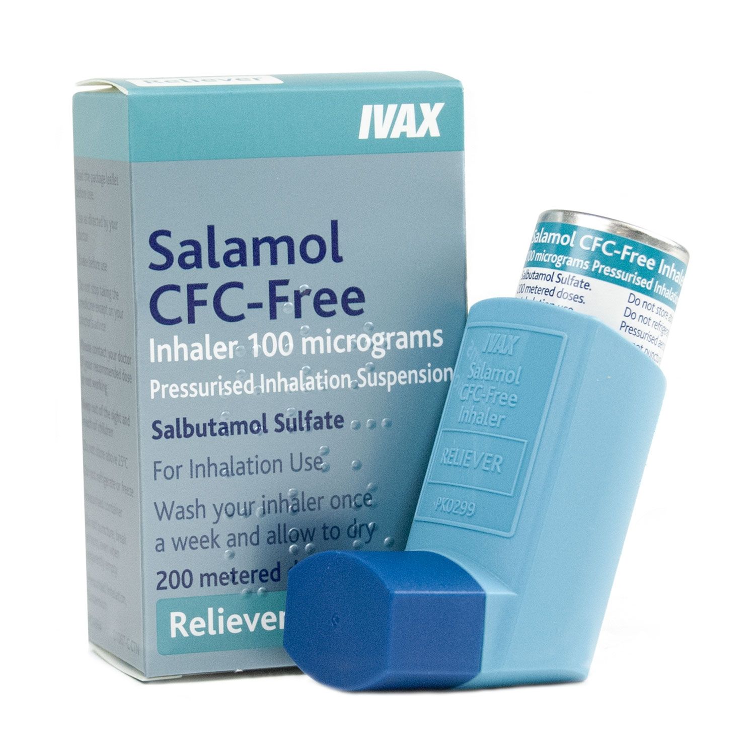 Salbutamol Inhaler: 100mcg Metered Dose (200 Doses)