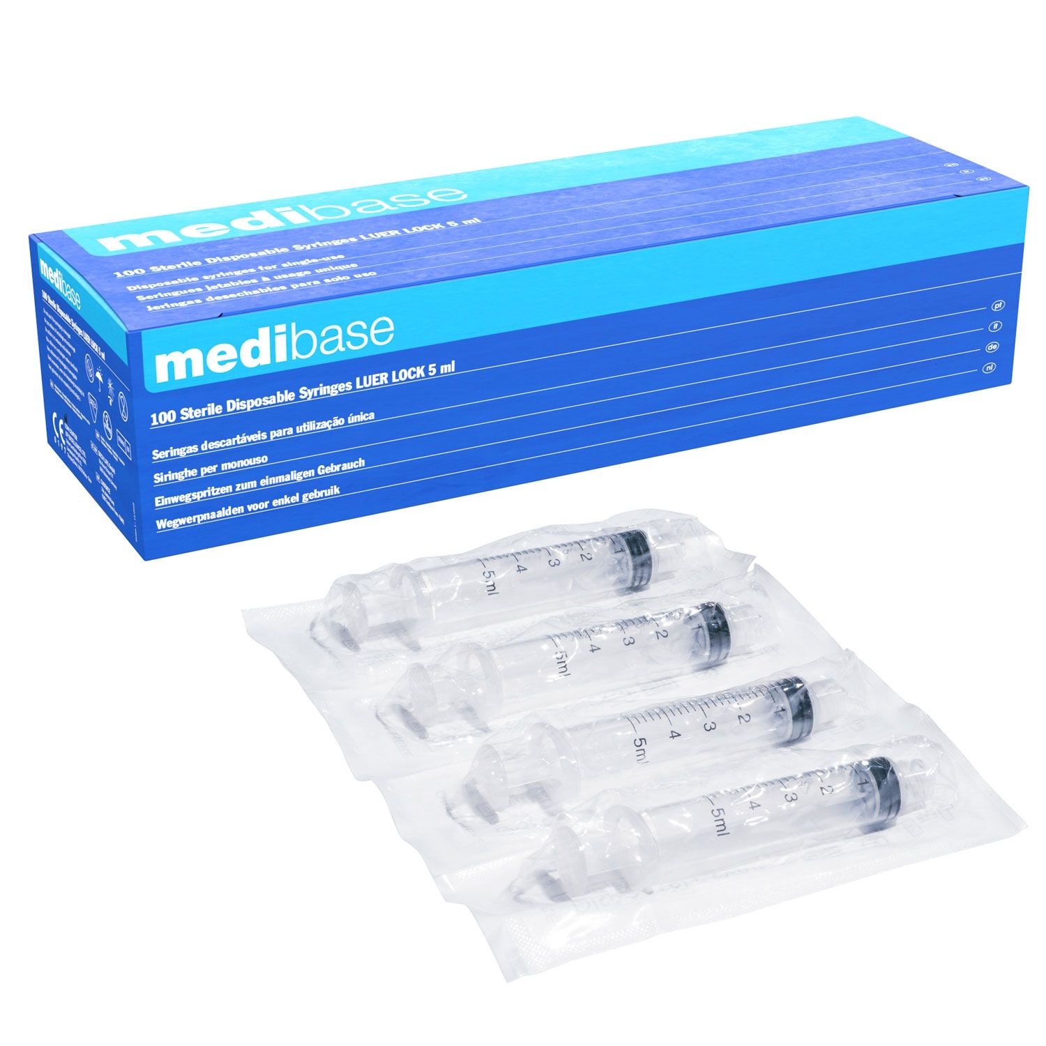 参比制剂,进口原料药,医药原料药 Medibase Sterile Syringes: Luer Lock - 5ml (100)