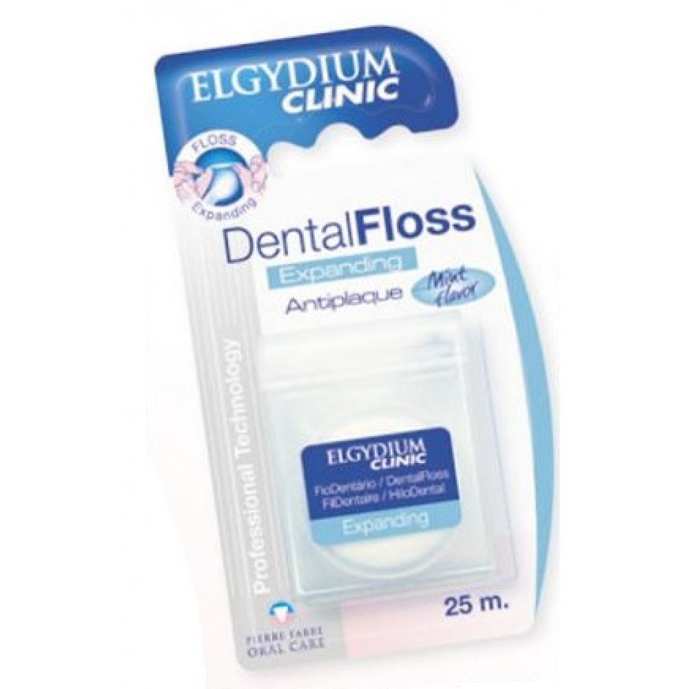 Elgydium Dental Floss Expanding Filo Interdentale Sottile Confezione Bianca 25 m