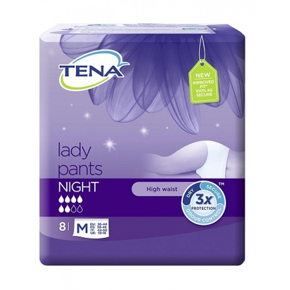 Tena Lady Pants Night Mutandine Assorbenti Taglia M 8 Pezzi
