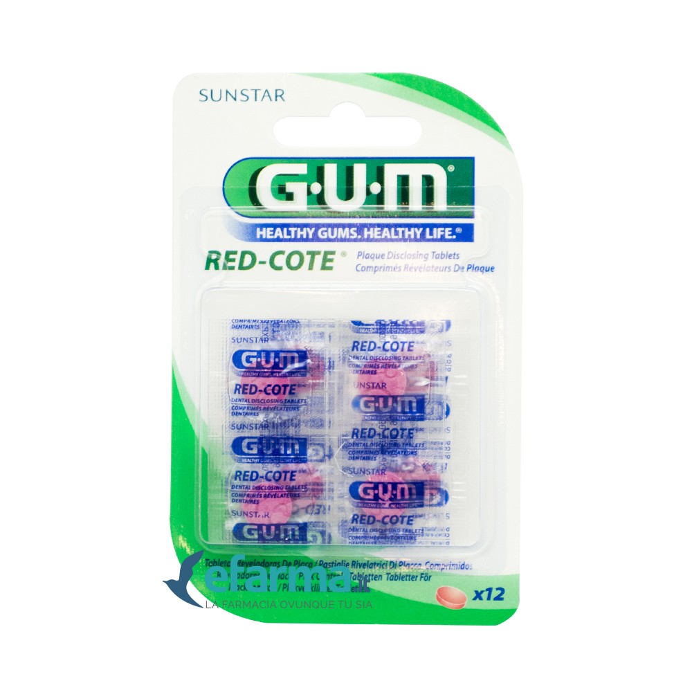 Gum Red-Cote Rivelatore Placca Gusto Ciliegia 12 Pastiglie