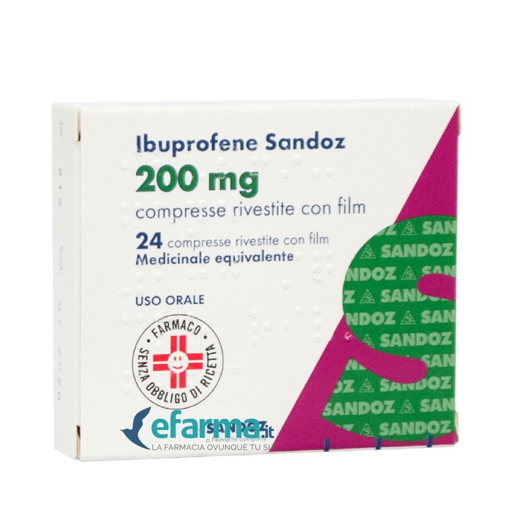 ibuprofene sandoz 200 mg antidolorifico 24 compresse rivestite