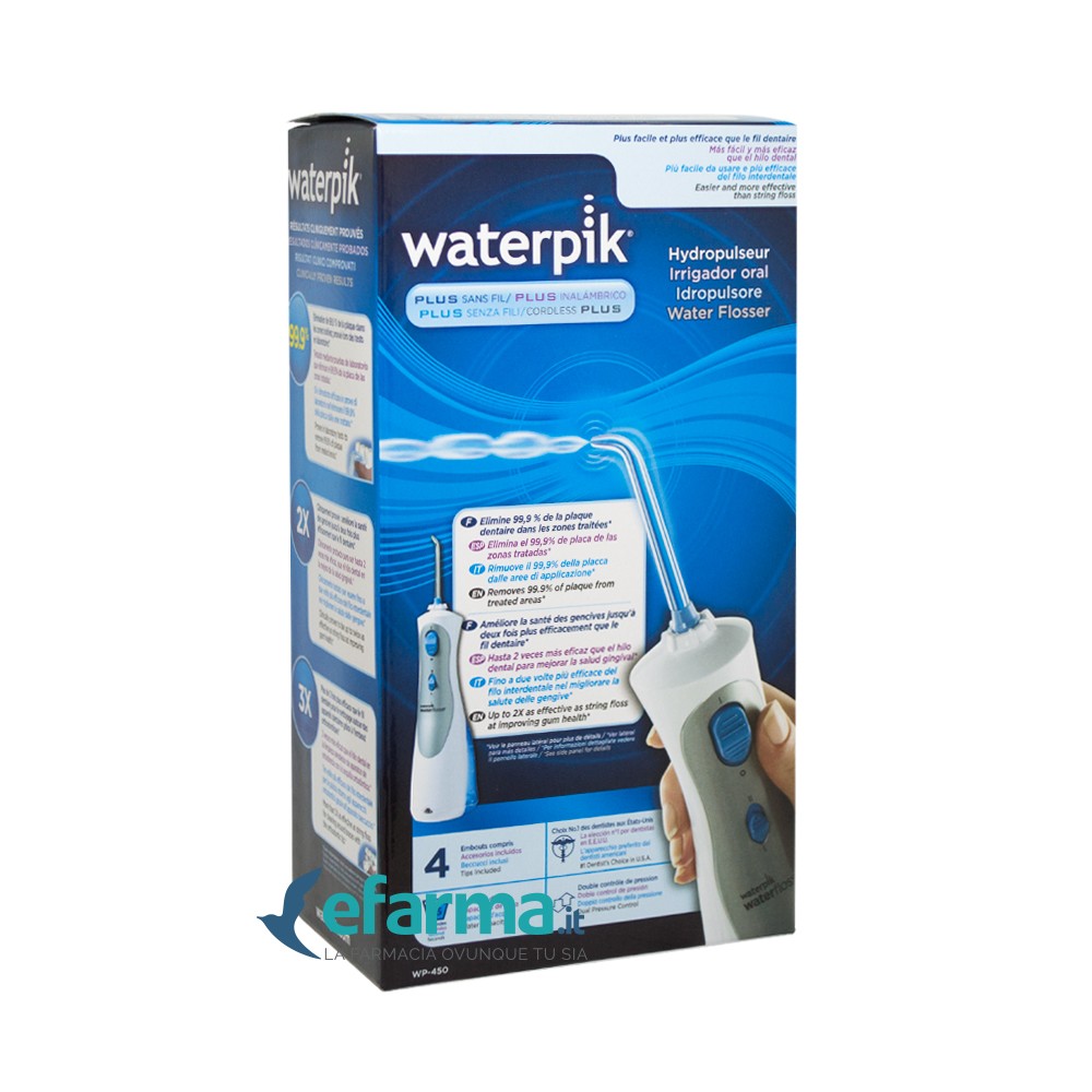 Waterpik Plus Wp-450 Idropulsore Cordless Senza Fili