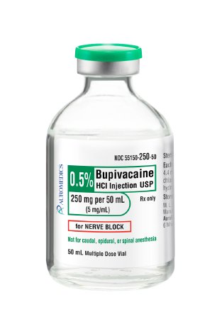 Local Anesthetic Bupivacaine HCl 0.5%, 5 mg / mL Injection Multiple Dose Vial 50 mL