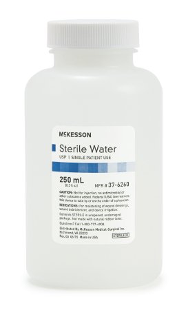 McKesson Irrigation Solution Sterile Water for Irrigation Not for Injection Bottle, Screw Top 250 mL
