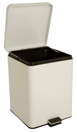 McKesson Trash Can with Plastic Liner 20 Quart Square White Steel Step On