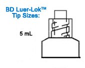 General Purpose Syringe BD Luer-Lok™ 5 mL Luer Lock Tip Without Safety