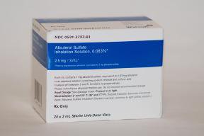Beta-Adrenergic Agonist Albuterol Sulfate, Preservative Free 0.083%, 2.5 mg / 3 mL Unit Dose, Inhala