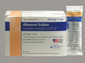Beta-Adrenergic Agonist Albuterol Sulfate 0.63 mg / 3 mL Unit Dose, Inhalation Solution Nebulizer Vi