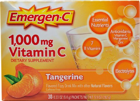 Vitamin C Supplement Emergen-C® 1000 mg / 0.38 mg / 0.43 mg / 4 mg / 10 mg / 100 mcg / 25 mcg / 2.5 