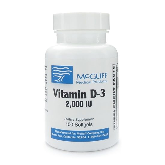 Vitamin D3, 2000 IU Softgels 100/Bottle