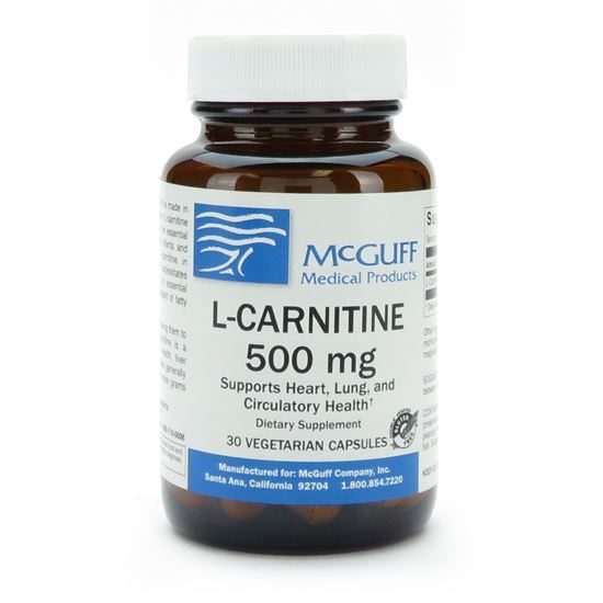 L-Carnitine, 500mg, 30 Capsules/Bottle