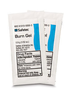 Safetec Burn Gel & Burn Spray # 50003 - Burn Gel .9gram pouch, 2000 /cs