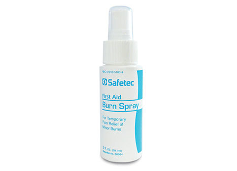 SAFETEC BURN GEL (S.B.G.) and SAFETEC BURN SPRAY (S.B.S.) # 50004 - Burn Spray, 2 oz Bottle, 24/cs