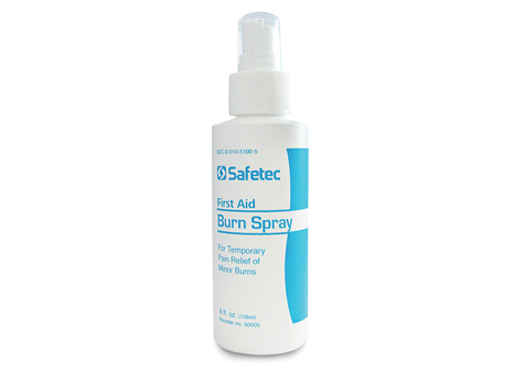 SAFETEC BURN GEL (S.B.G.) and SAFETEC BURN SPRAY (S.B.S.) # 50005 - Burn Spray, 4 oz Bottle, 24/cs