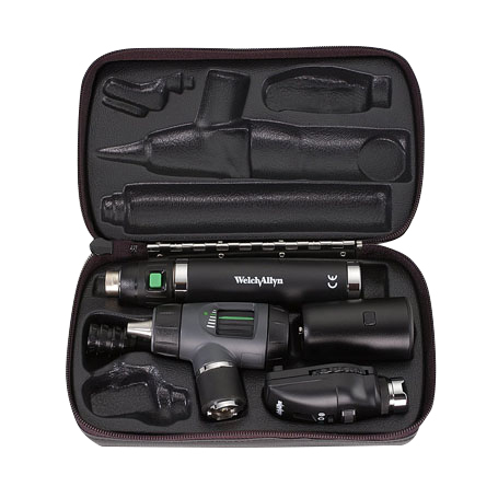 Welch Allyn Panoptic Ophthalmoscope & Macroview Otoscope Combo # 97100-MPC - 3.5 Diagnostic Set Includes: PanOptic Ophthalmoscope, Throat Illuminator, Convertible Rechargeable Handle in Hard Case, Each
