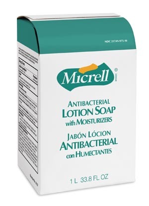 GOJO Micrell Antibacterial Lotion Soap # 2157-08 - NXT Lotion Soap, 1000mL, 8/cs