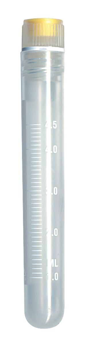 Simport Cryovial Vials # T311-4A - Vial, 12.5 x 72mm, Silicone Washer Seal, 4mL Volume, Self-Standing, 100/bg, 10 bg/cs