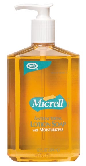GOJO Micrell Antibacterial Lotion Soap # 9759-12 - Lotion Soap, 12 oz Pump Bottle, 12/cs
