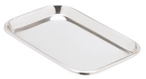 Miltex Stainless Steelware & Surgical Instrument Stringers # 3-926 - Mayo Tray, Size 10, Non-Perforated, 10" x 6½" x 23/32", Each